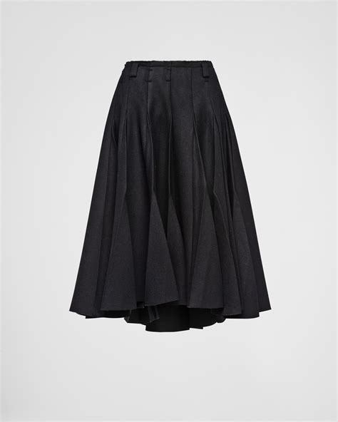 prada lipstick skirt|Prada black pleated skirt.